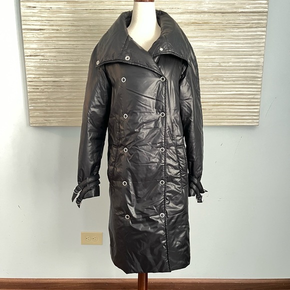 Martin Margiela black double breasted shiny trench coat size 6 - Picture 6 of 17